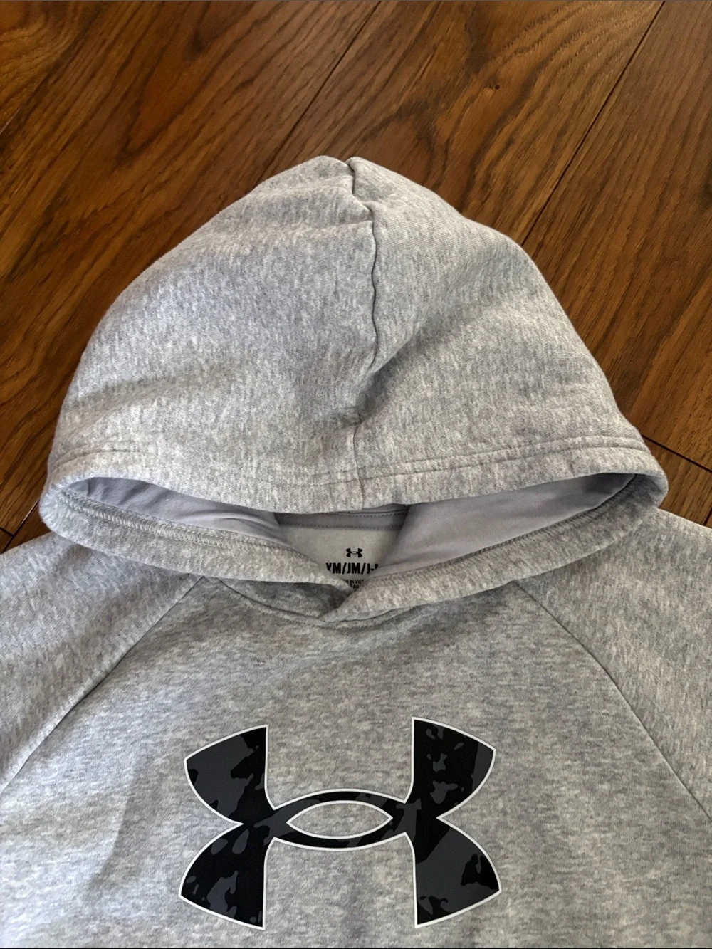 Boys Under Armour Light Gray Hoodie with Logo